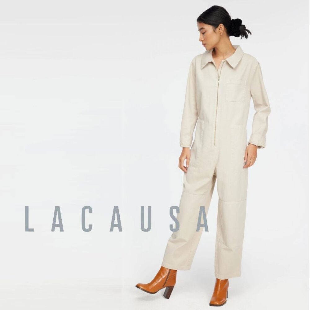 LACAUSA Cleo Jumpsuit in Sea Salt S